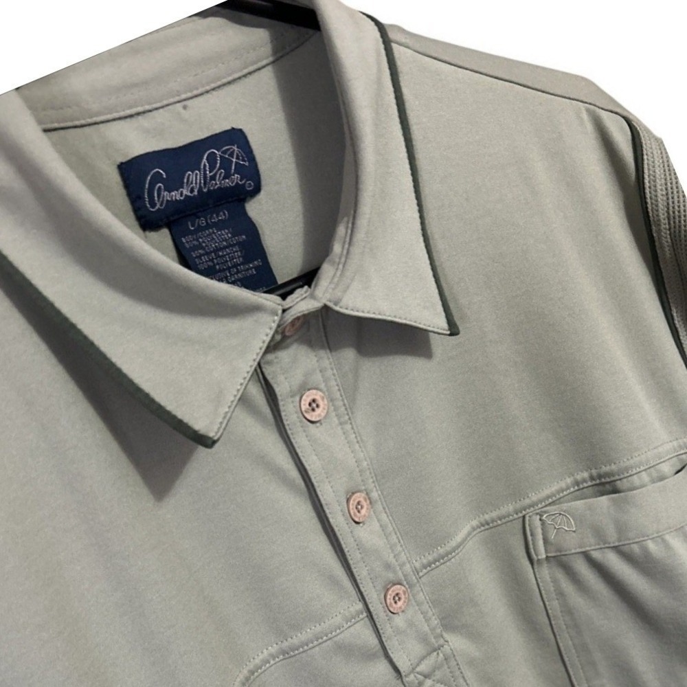 Arnold Palmer Golf Shirt Polo Mens Large (44) Breathable Waffle Knit CA00222